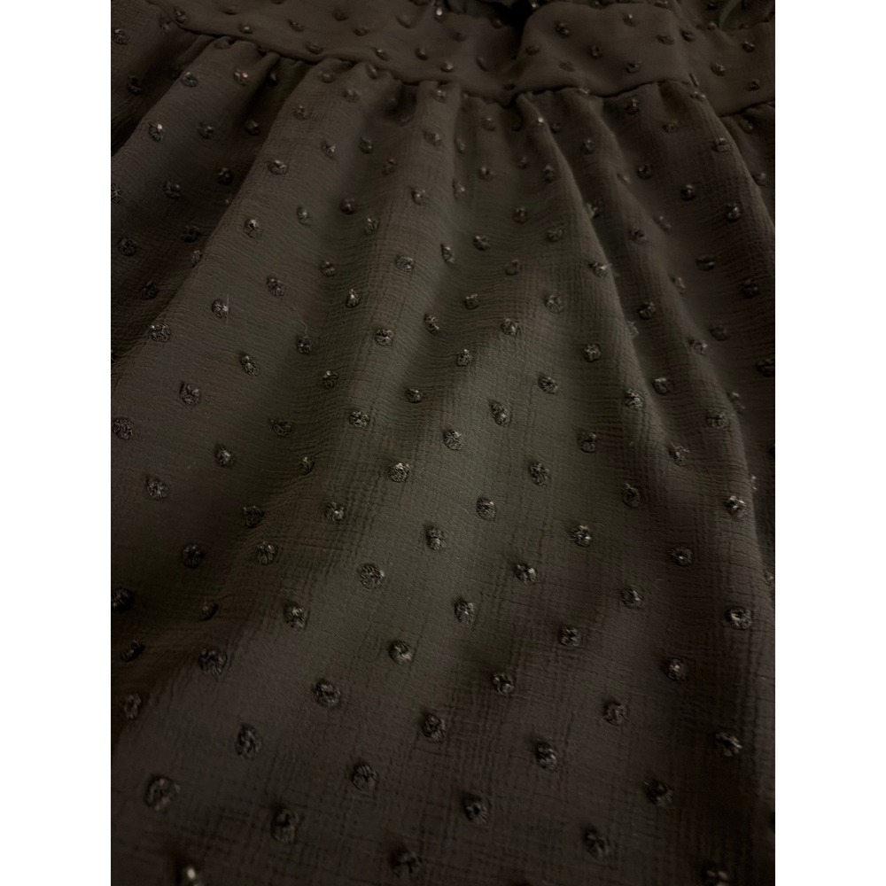 Altar'd State Black Swiss Dot Ruffle Mini Dress Back Tie Cutout Womens Large - Picture 4 of 10